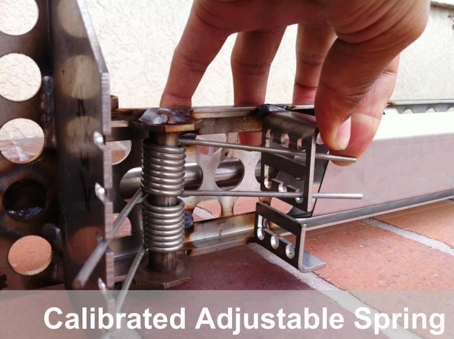 Calibrated Adjustable Spring on Wing-Gate™ automatic retractable screen cover