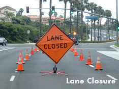 United Storm Water Lane Closure Signage